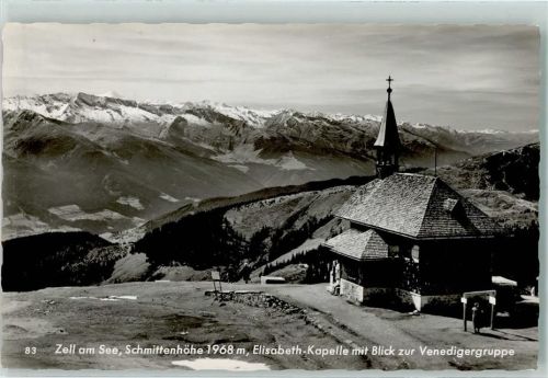 Zell Schmittenhöhe Elisabeth-Kapelle mit Blick zur Venedigergruppe