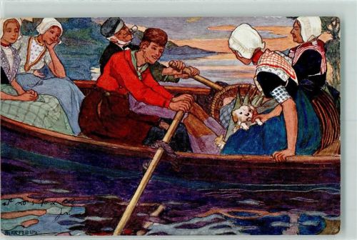 1905 Serie 839-2 Ruderboot Holland Trachten
