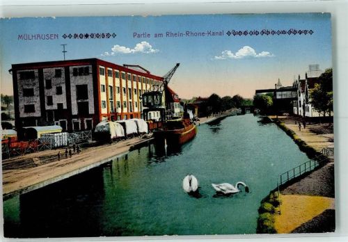 Mulhouse 1915 Partie am Rhein-Rhone-Kanal