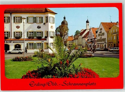 Erding Schrannenplatz mit Blick in die Landshuter Straße