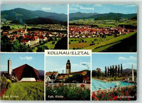 79183 W7808 Kollnau - Kandel Hörnleberg Evangel. Kirche Kath. Kirche Schwimmbad