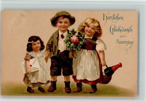 1908 Verlag Winkler & Voigt 6039 Kinder Sekt Brief