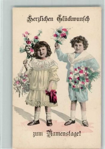 Kinder nachcoloriert Namenstag 1907