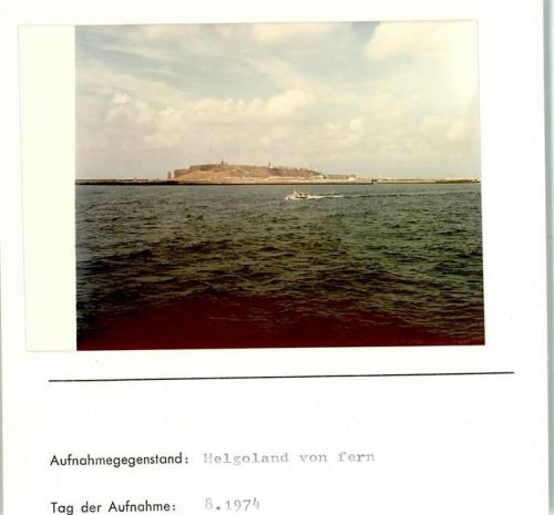 Helgoland Helgoland von fern Foto montiert auf Karton