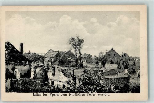 Ypres 1917 Saint-Julien bei Ypern vom feindlichen Feuer zerstört WK I