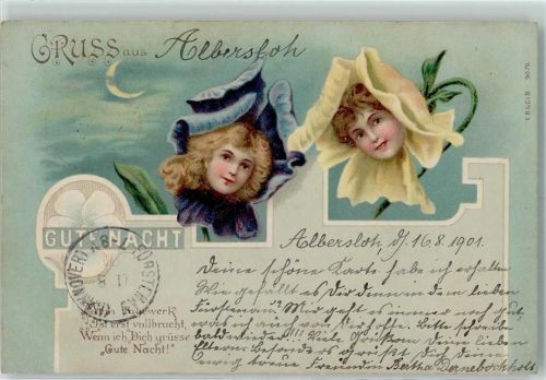 1901 Gruss aus Gute Nacht Jugendstil