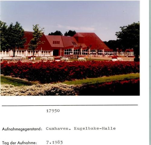 Cuxhaven Cuxhaven Döse Kurpark Kugelbake-Halle Foto montiert auf Karton