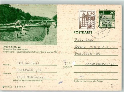 Schelklingen Schwimmbad Postkarte