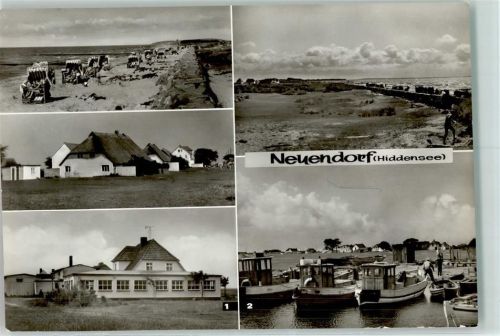 Neuendorf, Hiddensee Rückseite mit Abschürfungen bzw Kleberesten Ort?