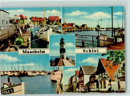 Maasholm Leuchtturm Hafen Kutter