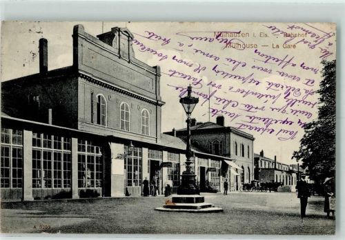 Mulhouse 1911 La Gare AK