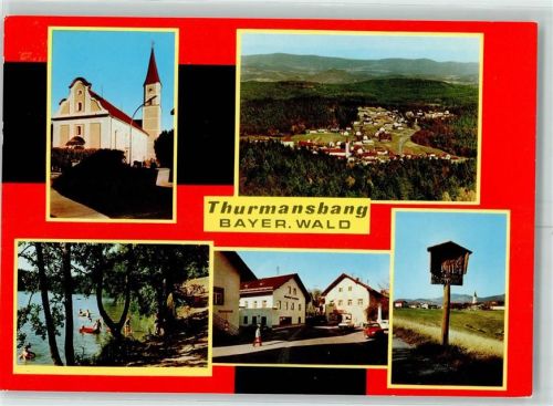 Thurmansbang Kirche Badeteich Holzschild