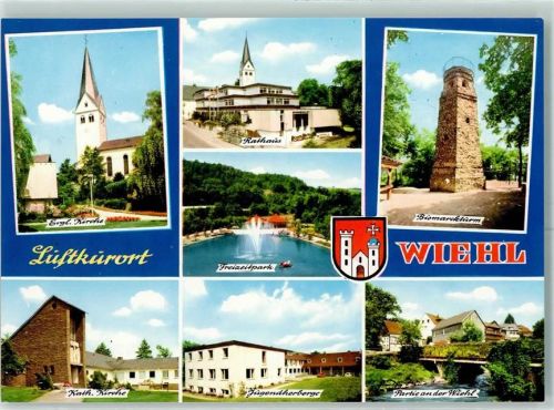 Wiehl Schwimmbad Jugendherberge Bismarckturm Ev. Kirche Kath. Kirche