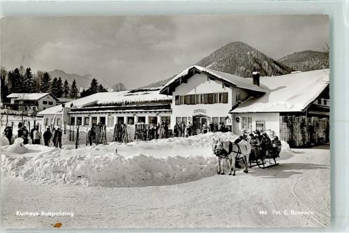 Ruhpolding Kurhaus Pferdeschlitten Winter Ski
