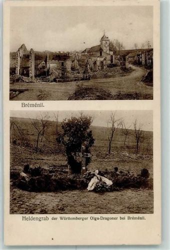 Bremenil 1915 Feldpost WK I Kirche Heldengrab