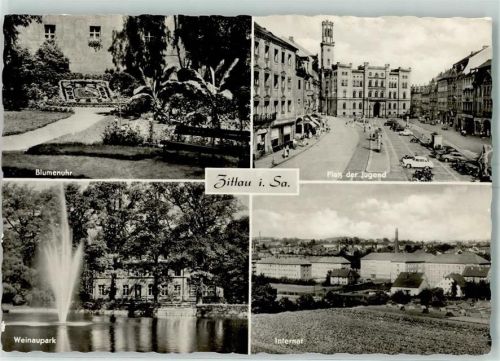 Zittau Blumenuhr Platz der Jugend Weinaupark Internat