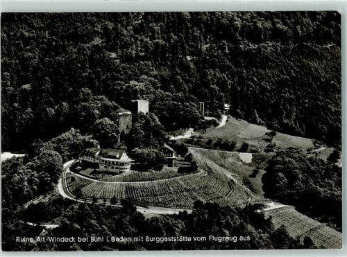 Bühl Fliegeraufnahme Ruine Alt-Windeck mit Burggasthaus