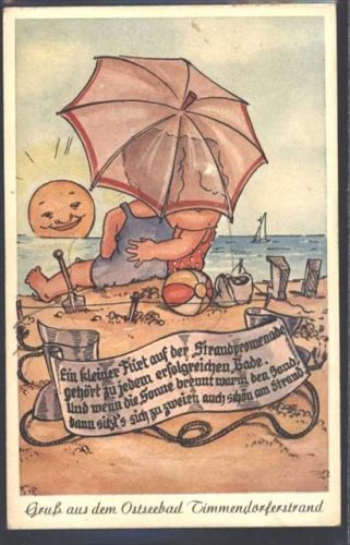 Timmendorfer Strand 1951 Strandleben Leporello AK
