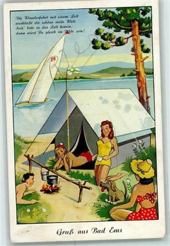 Bad Ems 1954 Camping Leporello AK
