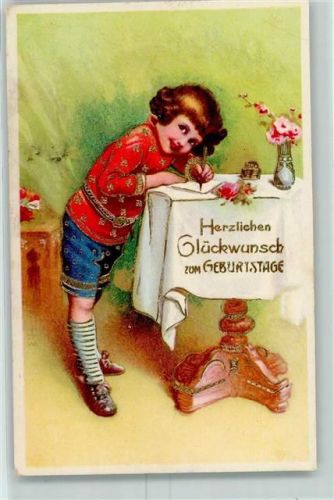 Geburtstag Tintenfass goldgeprägt AK