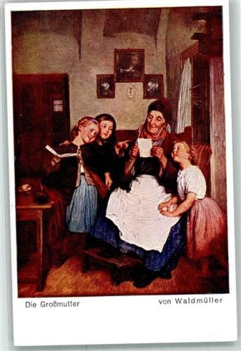 Großmutter u. Kind Feldpost lesen WK I sign. Waldmüller