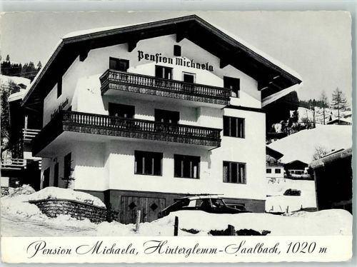 Hinterglemm 1963 Pension Michaela im Winter AK