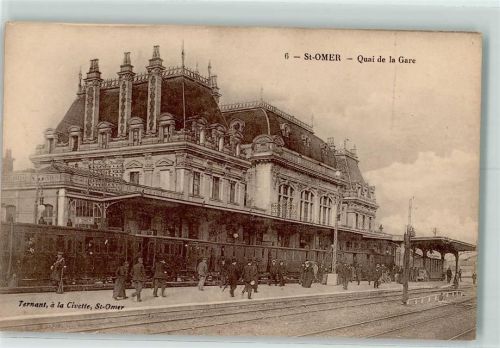 Saint-Omer 1916 Quai de la Gare, Eisenbahn AK