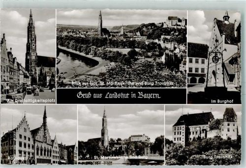 Landshut Rathaus Dreifaltigkeitsplatz Burg Trausnitz St. Martinskirche