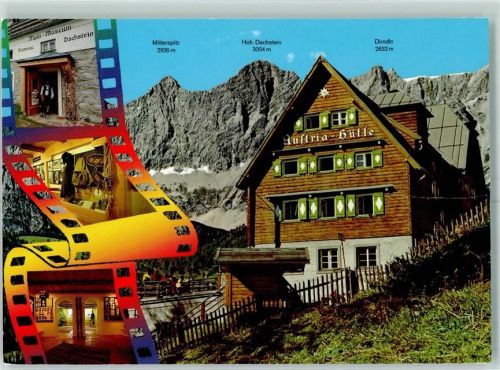 Austriahütte Beschreibung aufgeklebt Hüttenstempel