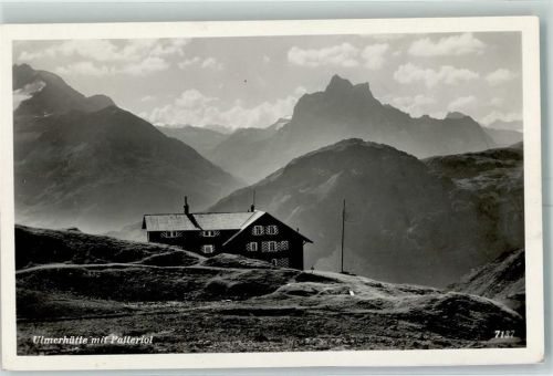 Ulmer Hütte 1951 Beschreibung aufgeklebt Hüttenstempel