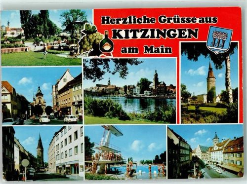 Kitzingen SChwimmbad Parkanlage Main Weintrauben Boxbeutel