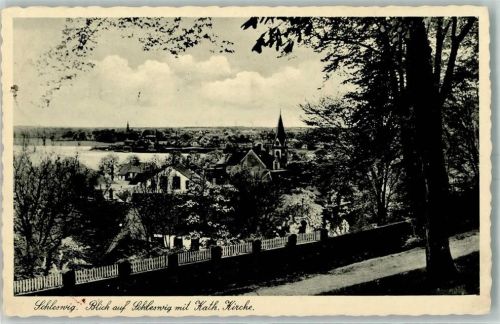 Schleswig Blick auf die Stadt mit Kath. Kirche