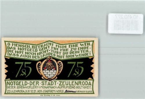 Zeulenroda Notgeld