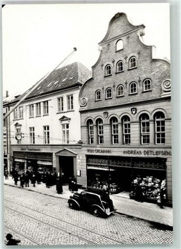 Flensburg Geschäft Wilh. Cremann u. Andreas Detlefsen Ort handschriftlich