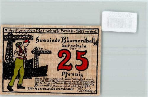 Blumenthal Notgeld Werftarbeiter