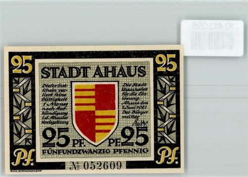 Ahaus Notgeld Standbild Dr. H. Landois