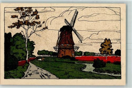 Mühle Lüneburger Heide Kunstverlag Kumm Nr. 4282 AK