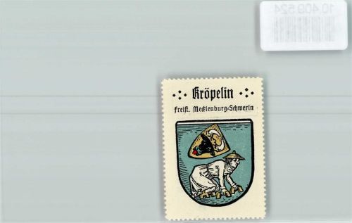 Kröpelin Vignette Wappen Kaffee Hag ca 1920-1940