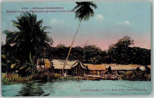 Dakar Afrique Occidentale Habitations de Pecheurs au bourd d une riviere
