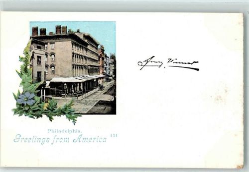 Philadelphia 1898 Greetings from America Private Mailing Card 1898
