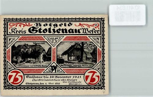 Stolzenau Notgeld Elternhaus von W. Busch