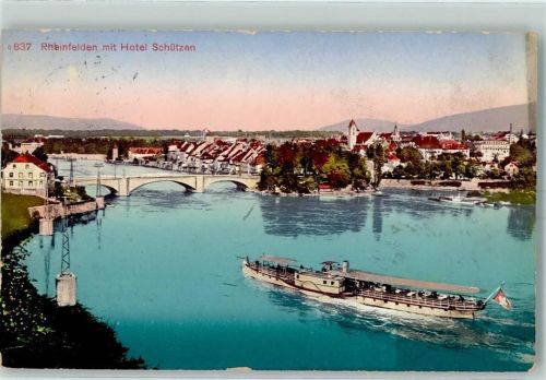 Rheinfelden 1914 Hotel Schützen Raddampfer