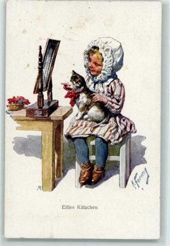 1919 Verlag BKW Serie 153-3 Kind Katze AK
