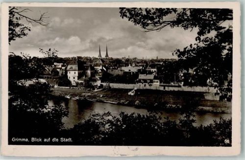 Grimma Blick auf die Stadt Stempel WK II