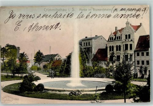 Crimmitschau Im Bismarckhain Springbrunnen