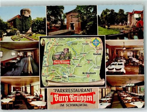 Brüggen Gasthaus Burg Brüggen Innenansicht Straßenkarte