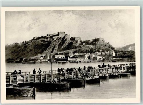 Koblenz Koblenzer Schiffbrücke mit Handwinde um 1840 Sammlung Alt Koblenz Motiv 1957
