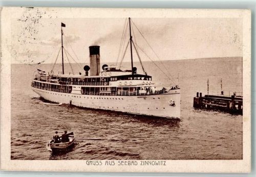 Zinnowitz Passagierdampfschiff Ruderboot