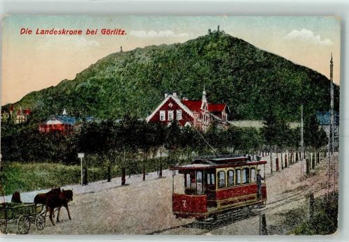 Görlitz die Landeskrone Straßenbahn Transportkutsche