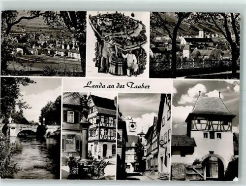Lauda Alte Tauberbrücke Mariensäule Rathausstraße Oberes Tor